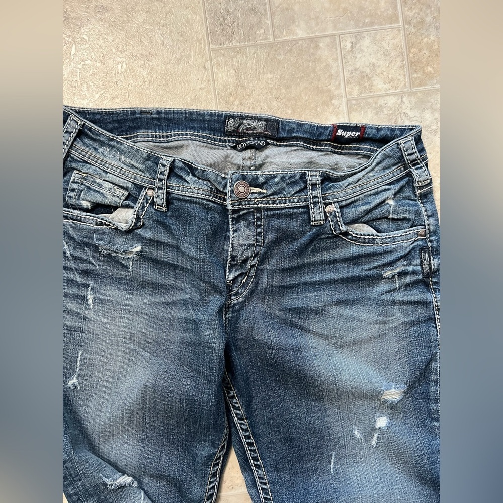 Women’s silver jeans distressed boyfriend 31/25 - Picture 3 of 10